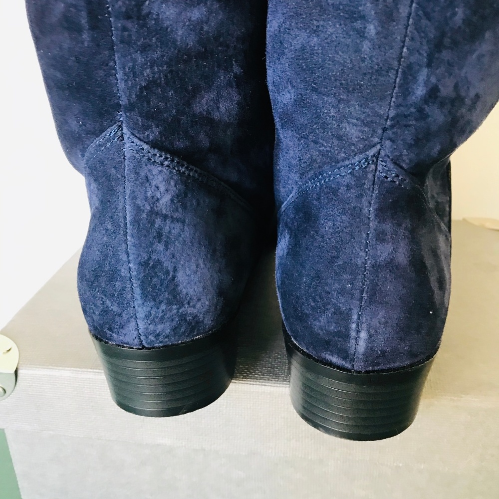 AJ Valenci Blue Suede Leather Boots - Size 10 - Picture 6 of 7